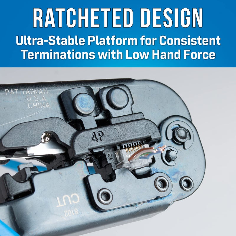 Jonard Tools UC-864 6-in-1 Modular Cut Strip and Crimping Tool for CAT3, CAT5e, CAT6, CAT6A cables and RJ11, RJ12, RJ45 Connectors - Image 3